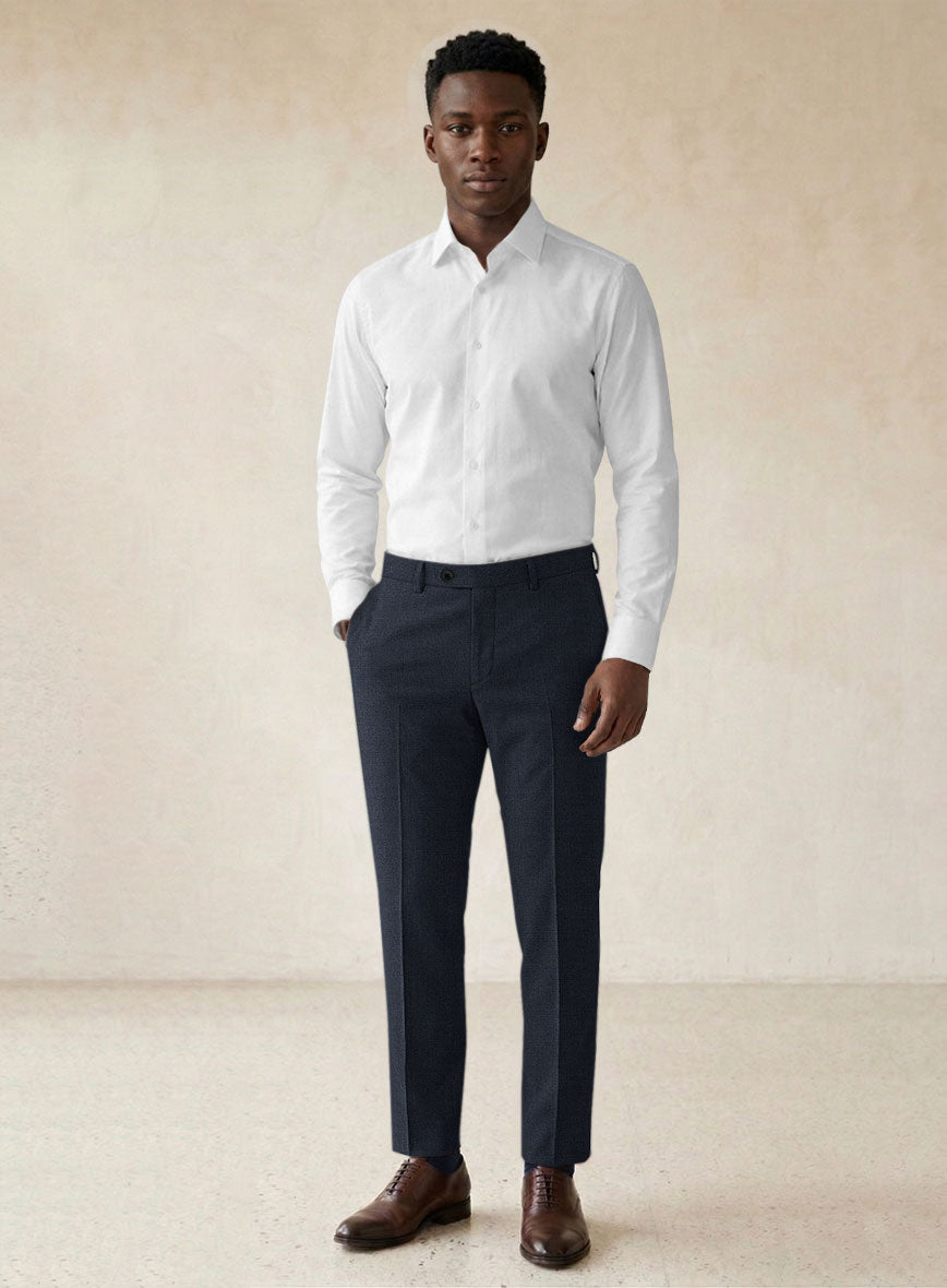 Scabal Londoner Twill Navy Wool Pants - StudioSuits