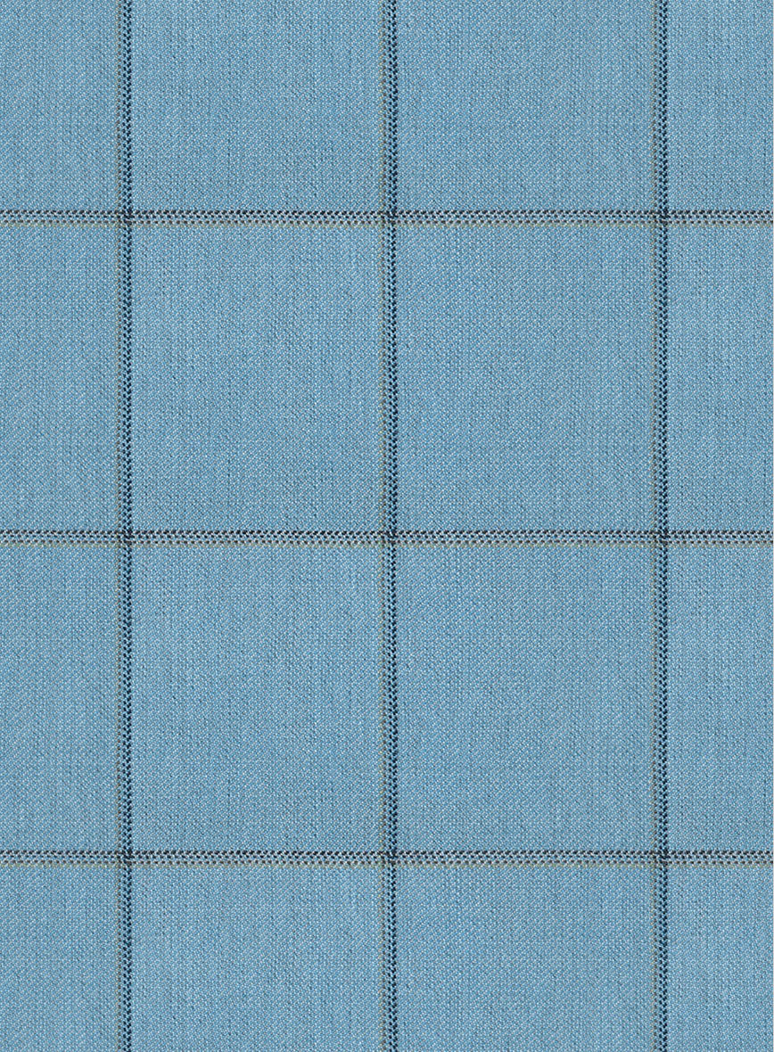 Scabal Londoner Windowpane Blue Wool Jacket - StudioSuits