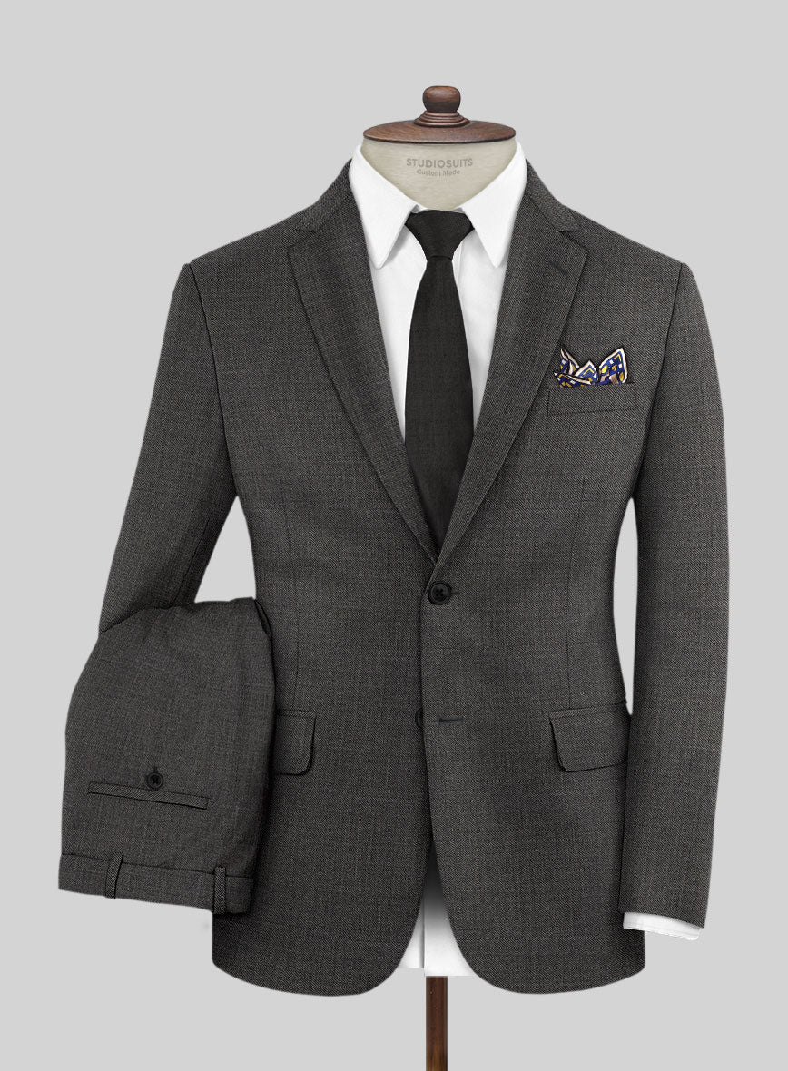 Scabal Londoner Twill Charcoal Wool Suit - StudioSuits