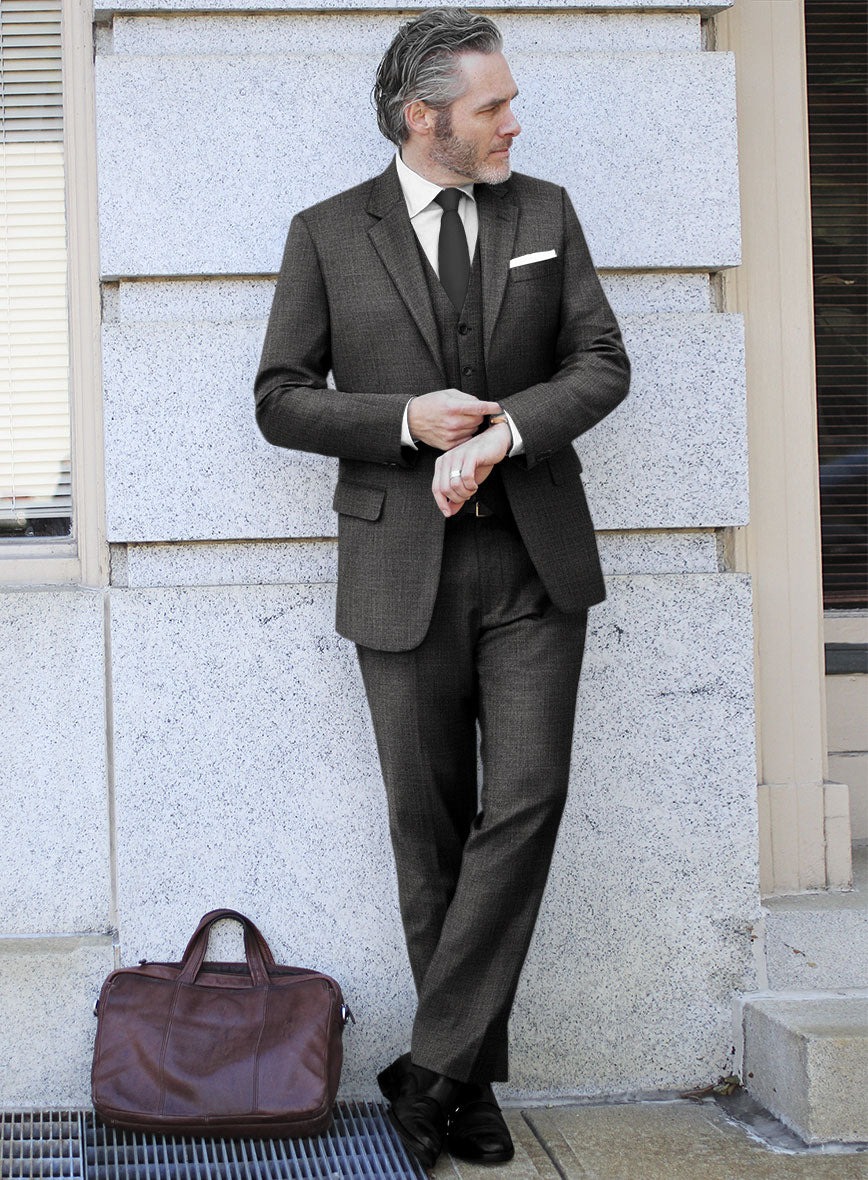 Scabal Londoner Twill Charcoal Wool Suit - StudioSuits