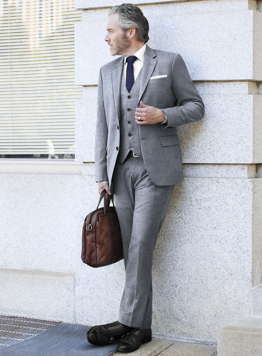 Scabal Londoner Twill Light Blue Wool Suit - StudioSuits