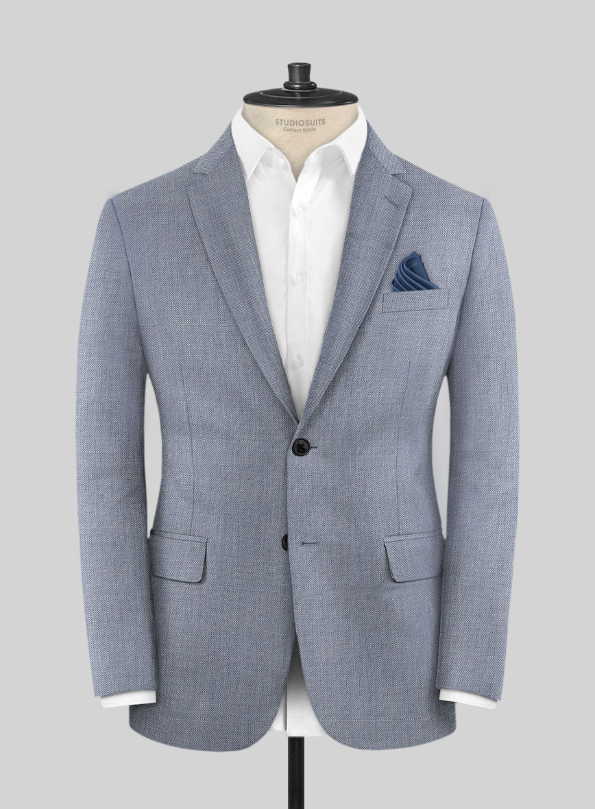 Scabal Londoner Twill Light Blue Wool Suit - StudioSuits
