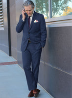 Scabal Lucin Twill Blue Wool Suit - StudioSuits