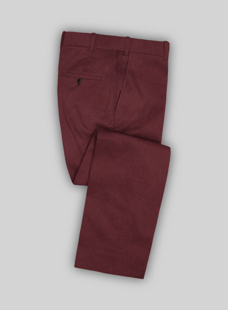 Scabal Maroon Cotton Stretch Suit - StudioSuits