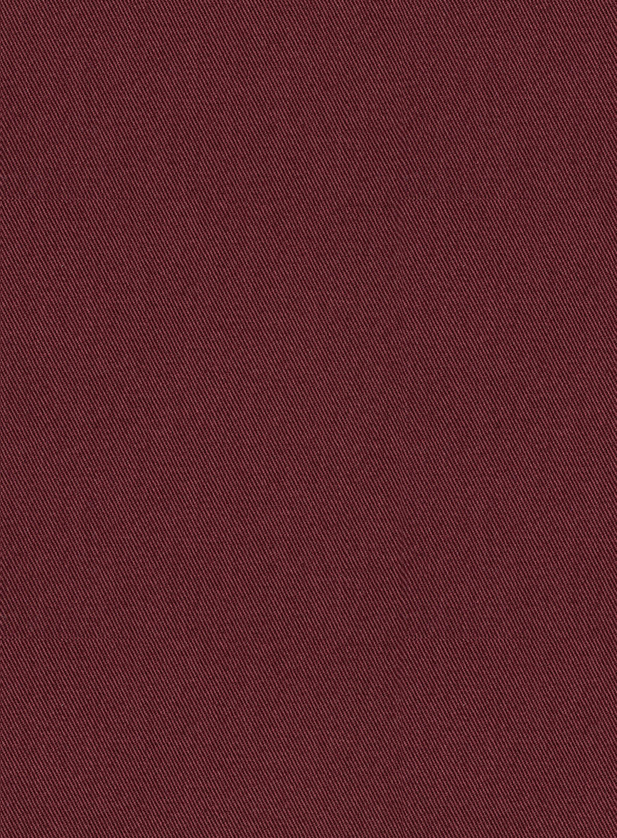 Scabal Maroon Cotton Stretch Suit - StudioSuits