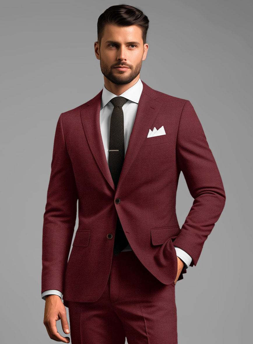 Scabal Maroon Wool Jacket - StudioSuits