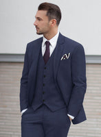 Scabal Merigo Denim Blue Wool Suit - StudioSuits