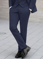 Scabal Merigo Denim Blue Wool Suit - StudioSuits