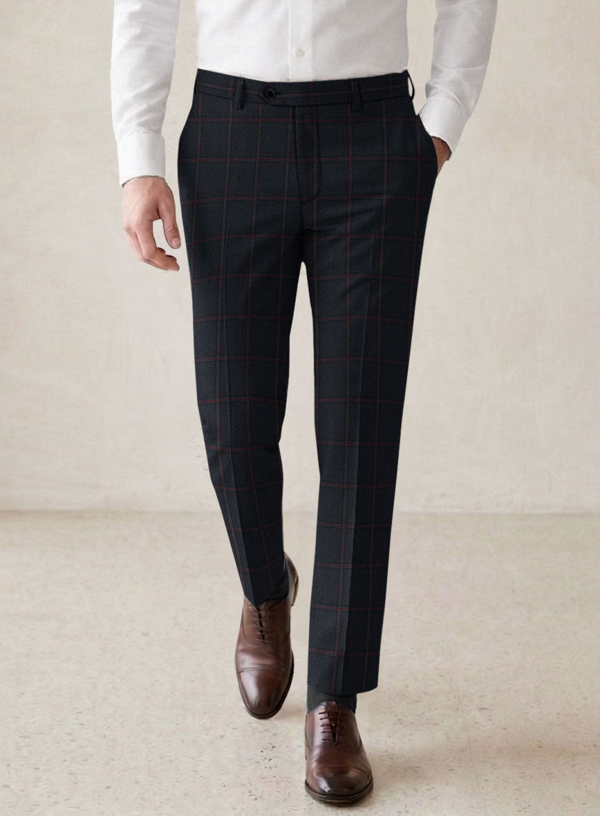 Scabal Midnight Blue Wool Pants - StudioSuits