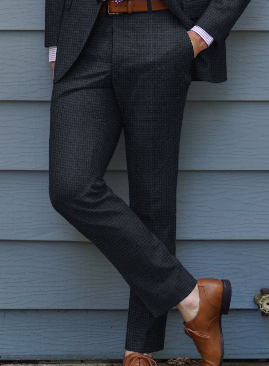 Scabal Mirage Blue Wool Pants - StudioSuits