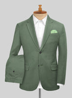 Scabal Moss Green Cotton Stretch Suit - StudioSuits