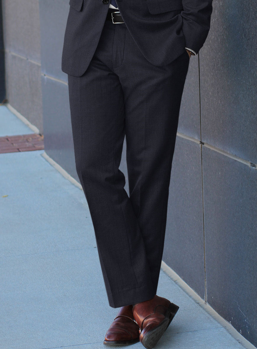 Scabal Motito Blue Wool Pants - StudioSuits