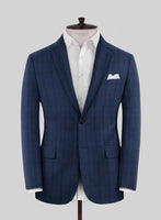 Scabal Natro Checks Blue Wool Suit - StudioSuits