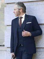 Scabal Natro Checks Blue Wool Suit - StudioSuits