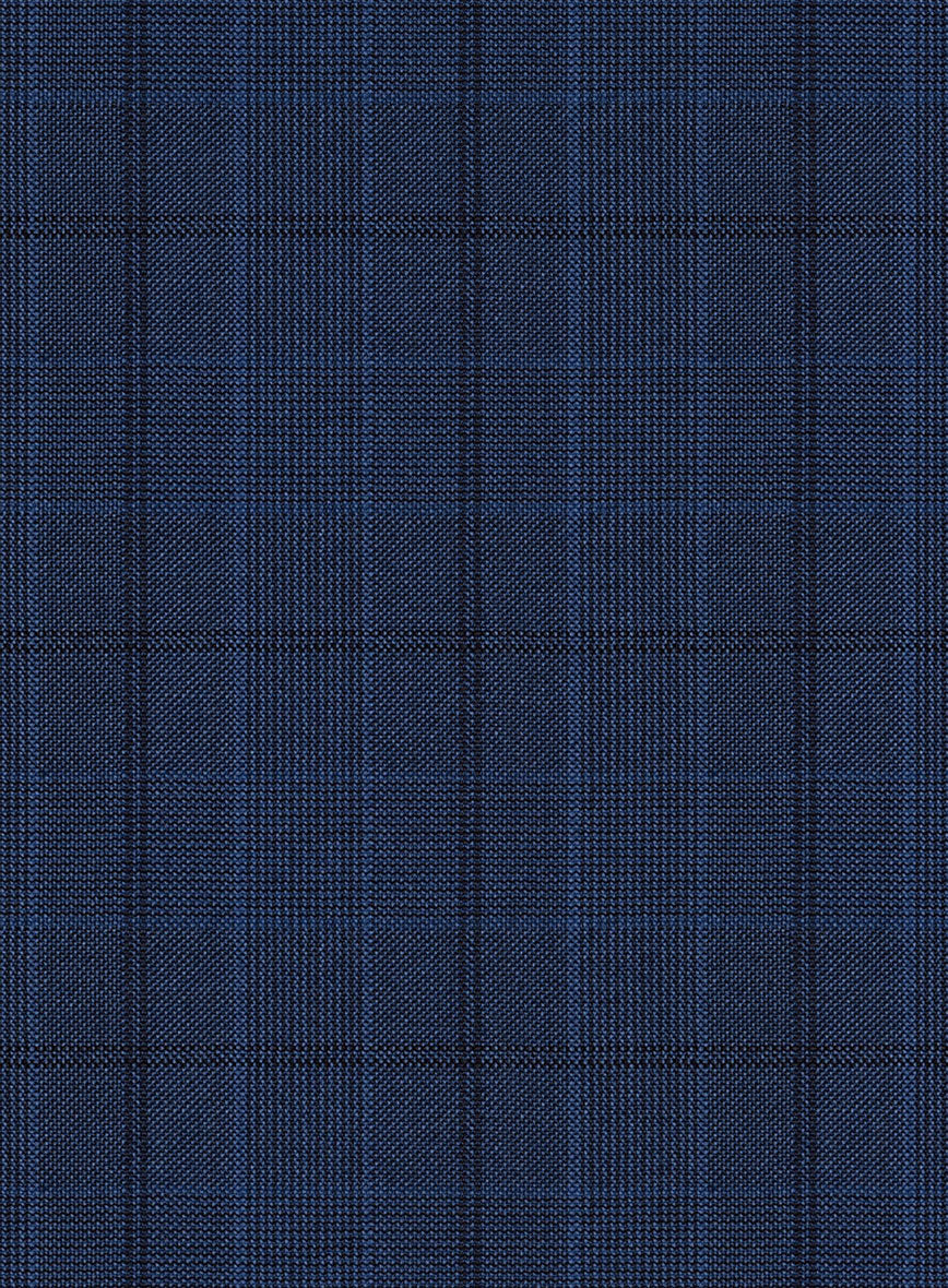 Scabal Natro Checks Blue Wool Suit - StudioSuits