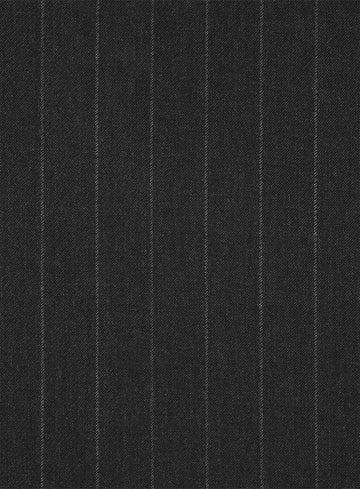 Scabal Noli Charcoal Stripe Wool Pants - StudioSuits