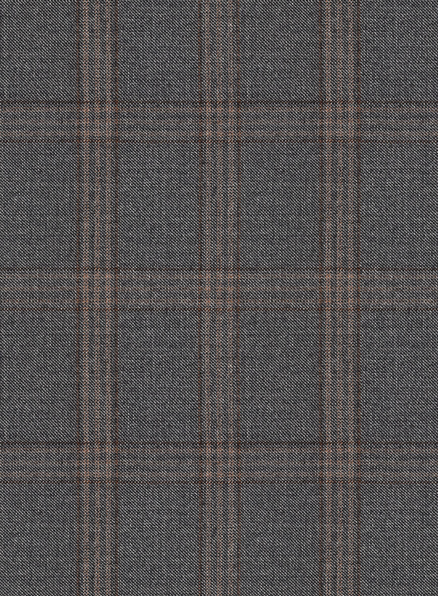 Scabal Oricio Checks Gray Wool Pants - StudioSuits