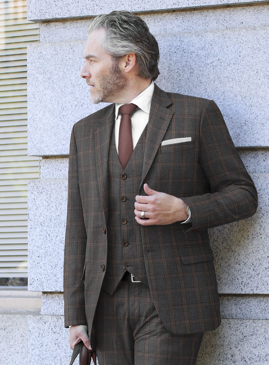 Scabal Oricio Checks Gray Wool Suit - StudioSuits