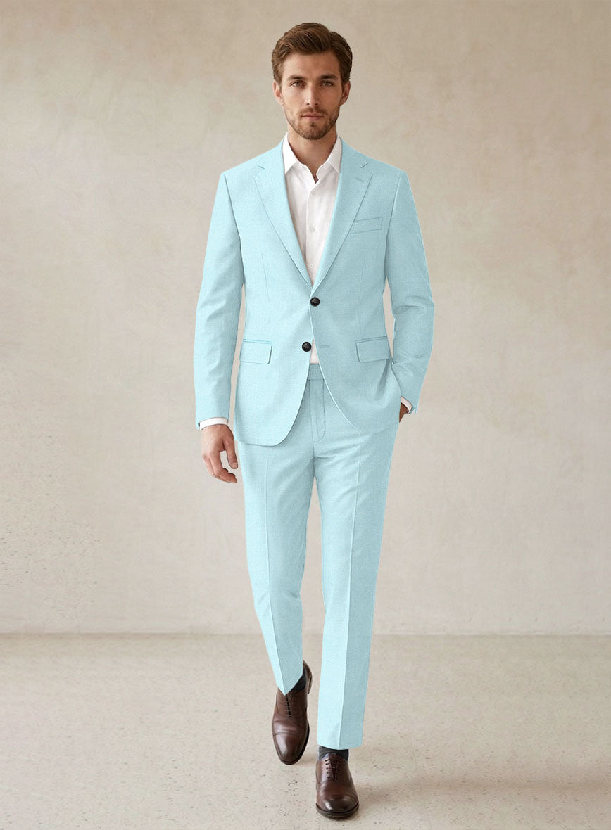Scabal Pale Blue Wool Suit - StudioSuits