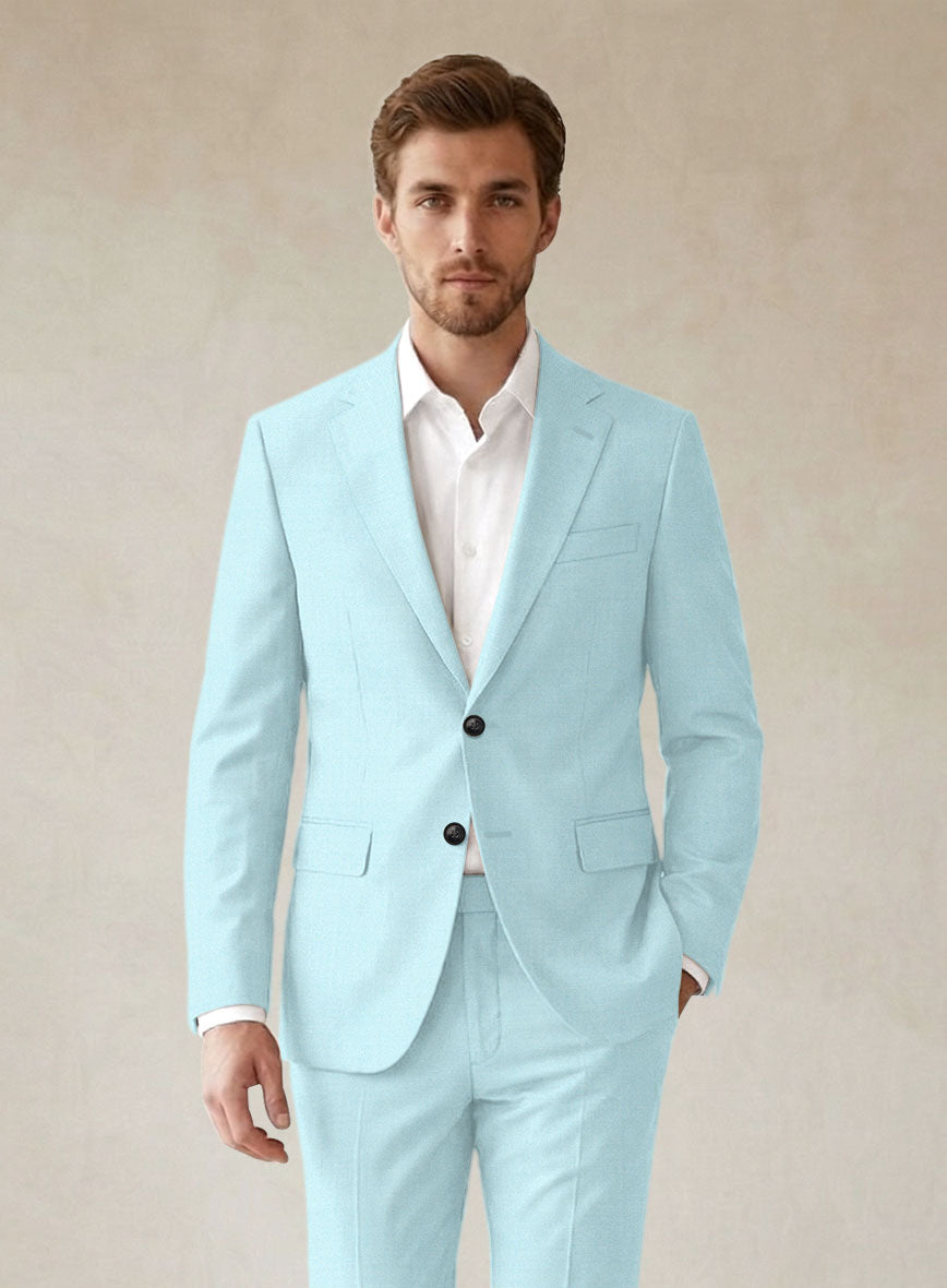 Scabal Pale Blue Wool Suit - StudioSuits