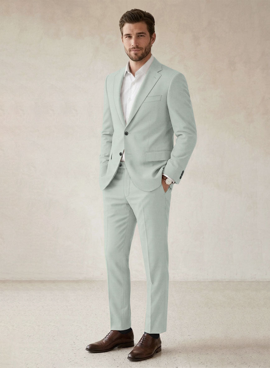 Scabal Pale Green Wool Suit - StudioSuits