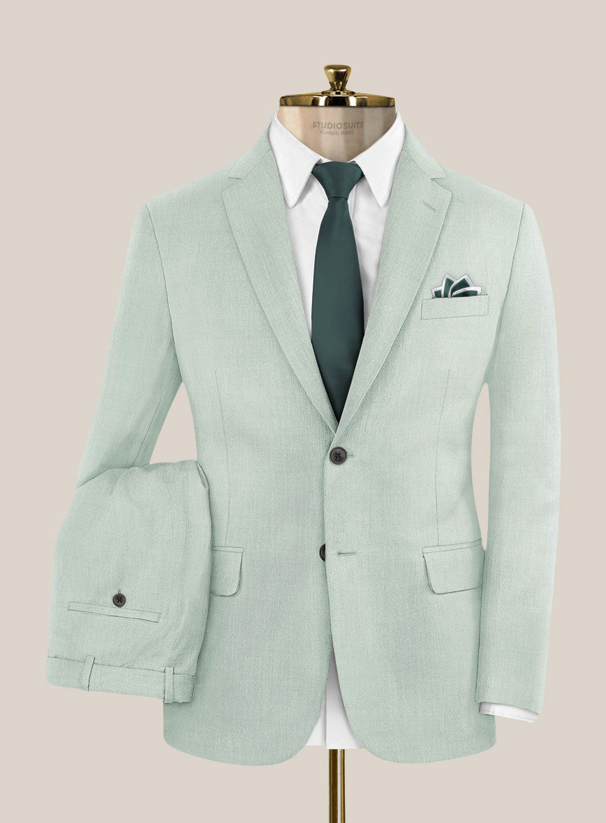 Scabal Pale Green Wool Suit - StudioSuits