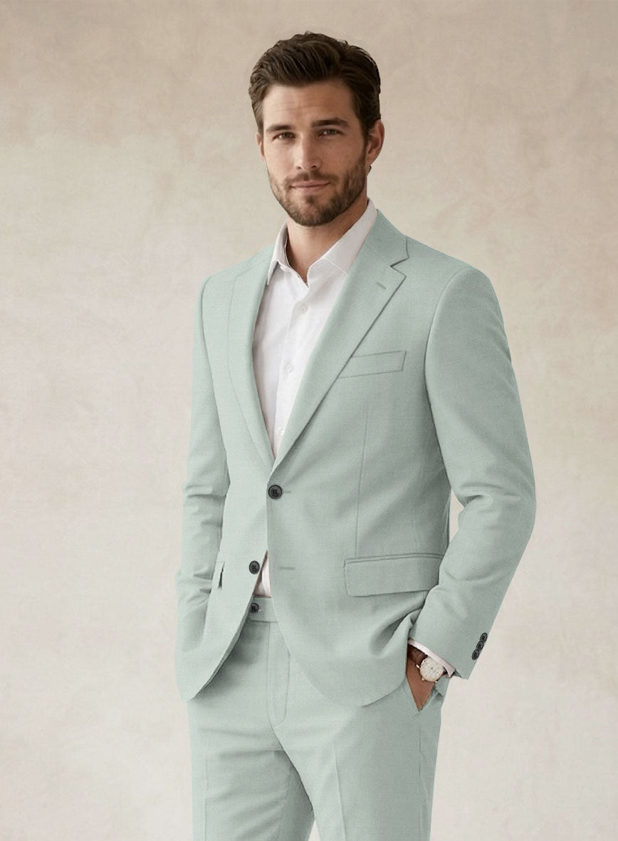 Scabal Pale Green Wool Suit - StudioSuits