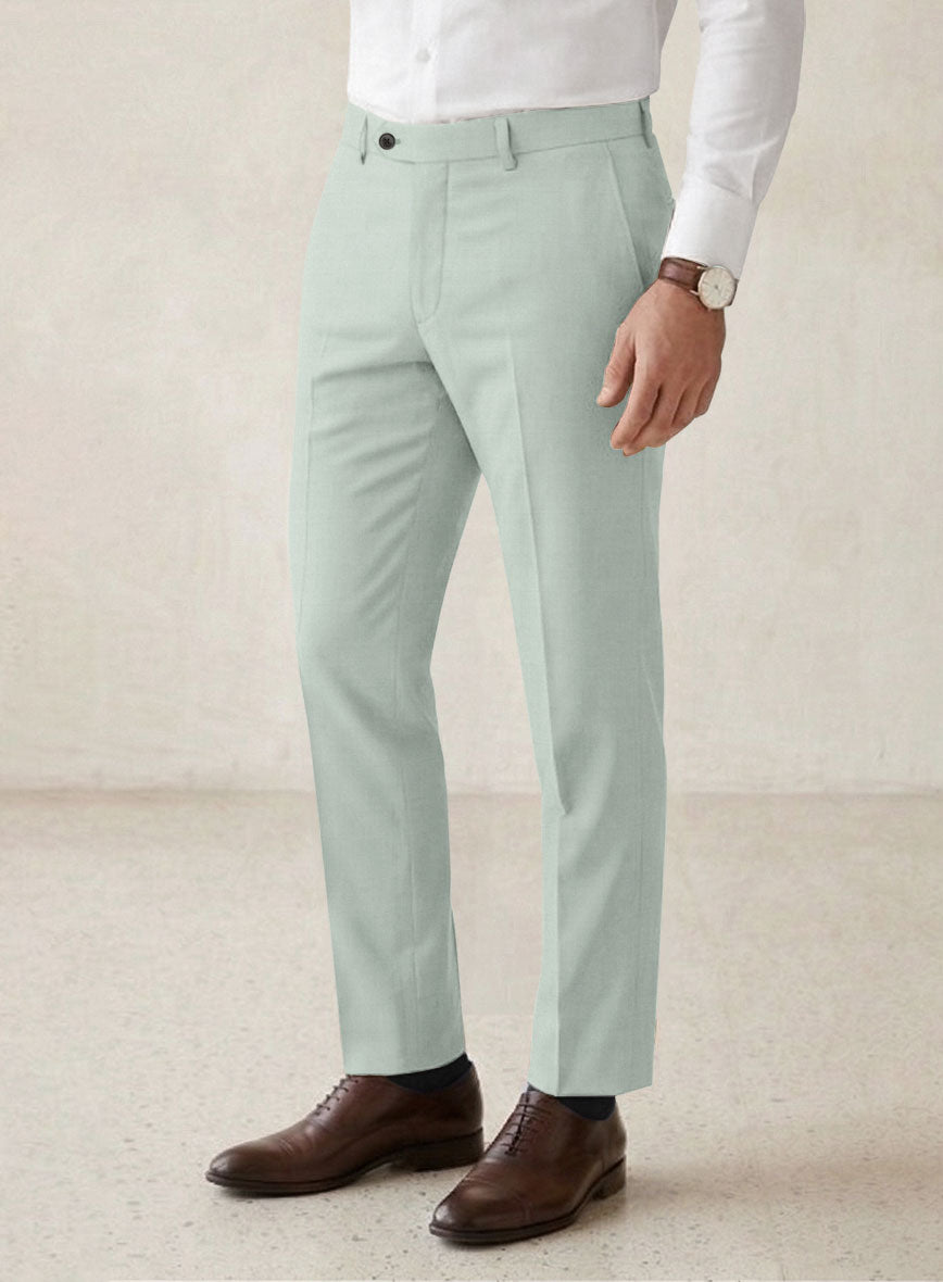 Scabal Pale Green Wool Suit - StudioSuits