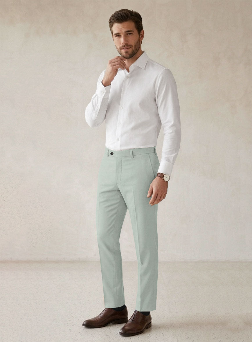 Scabal Pale Green Wool Suit - StudioSuits