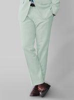 Scabal Pale Green Wool Pants - StudioSuits