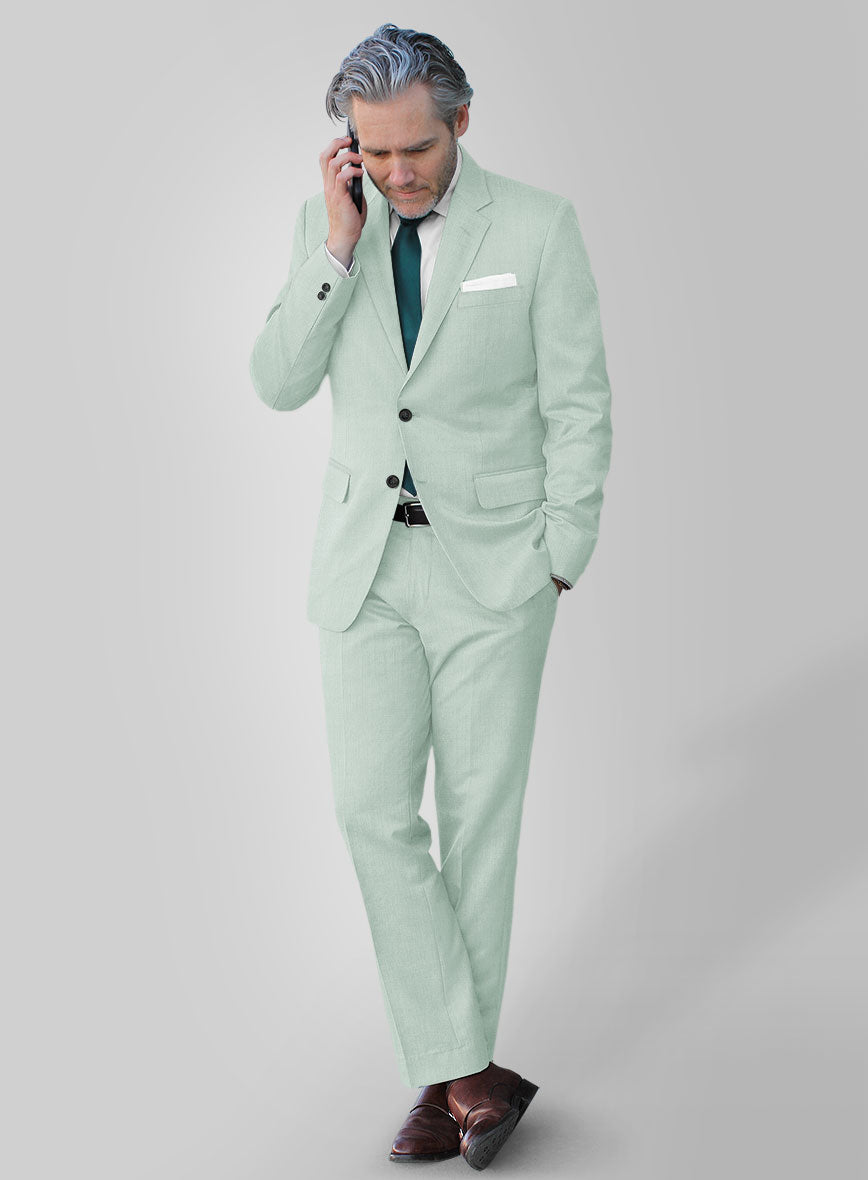 Scabal Pale Green Wool Suit - StudioSuits