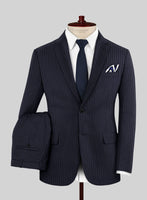 Scabal Paqui Stripe Blue Wool Suit - StudioSuits