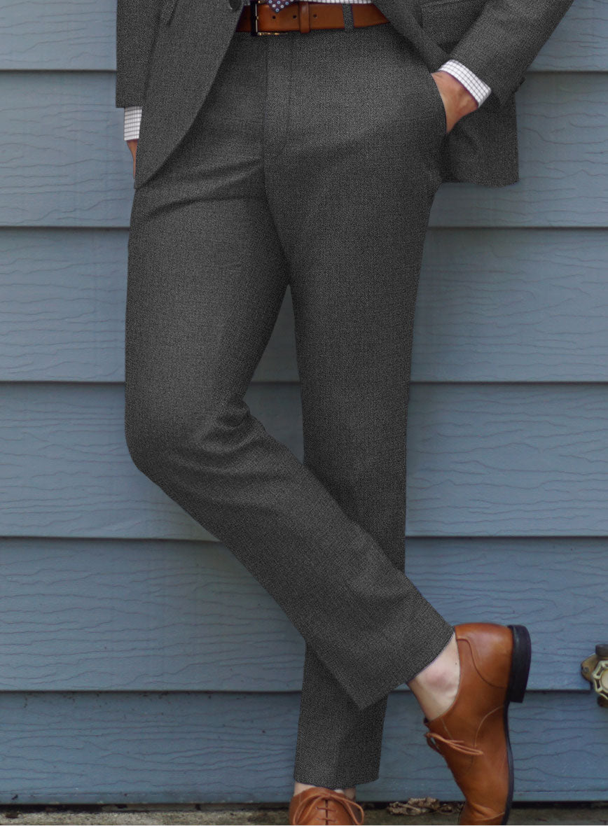 Scabal Parto Mid Gray Wool Pants - StudioSuits