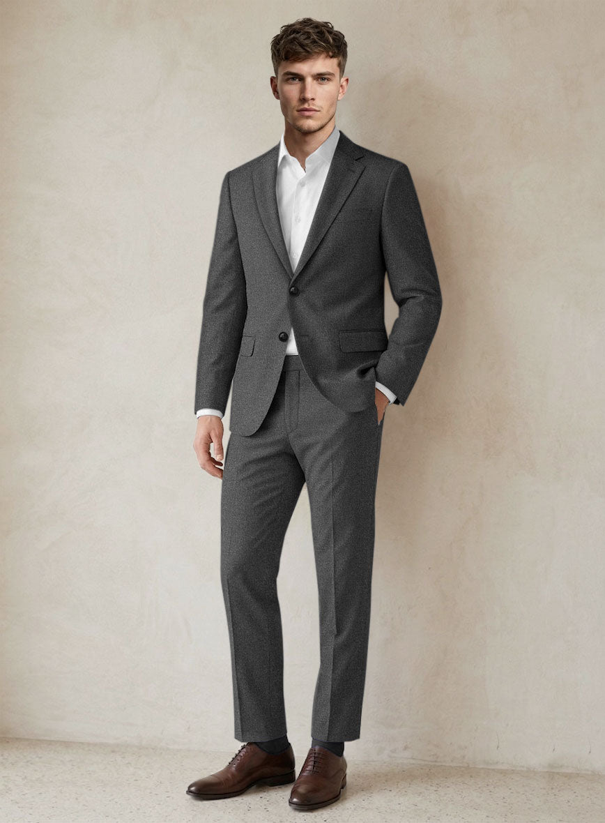 Scabal Parto Mid Gray Wool Suit - StudioSuits