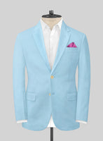 Scabal Pastel Blue Cotton Stretch Jacket - StudioSuits