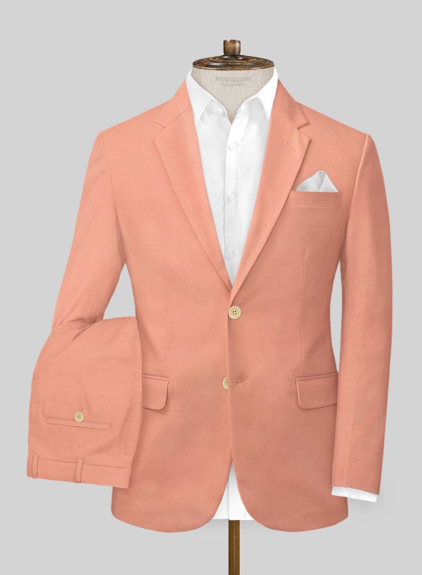 Scabal Peach Cotton Stretch Suit - StudioSuits