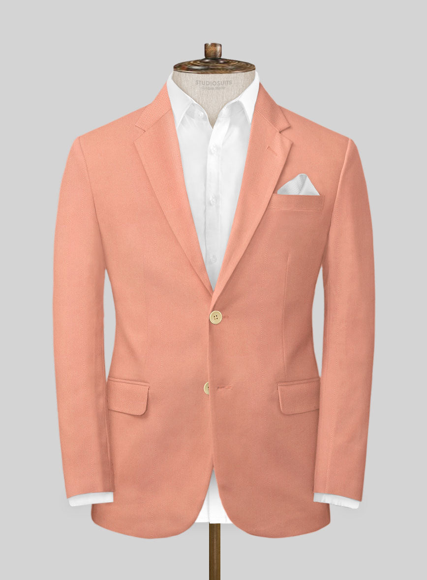 Scabal Peach Cotton Stretch Suit - StudioSuits