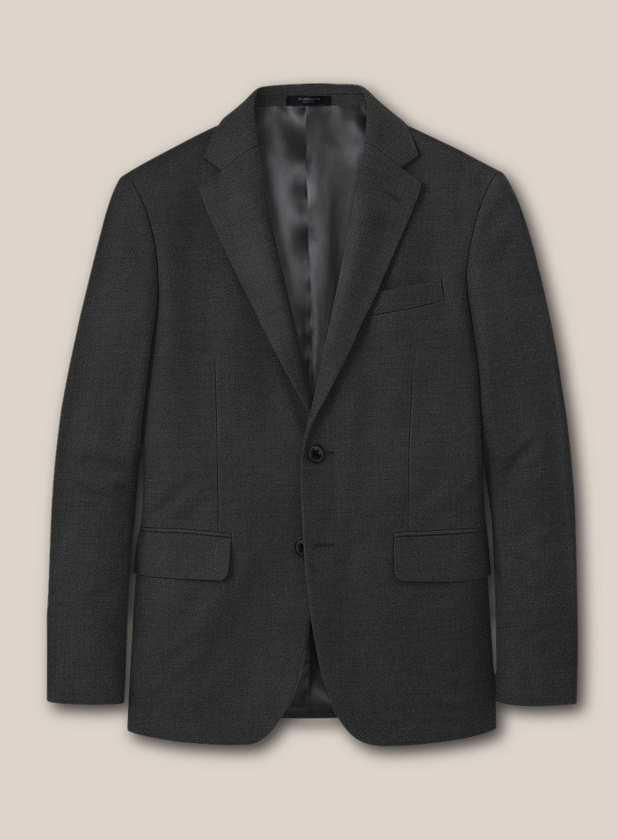 Scabal Perddi Black Wool Jacket - StudioSuits