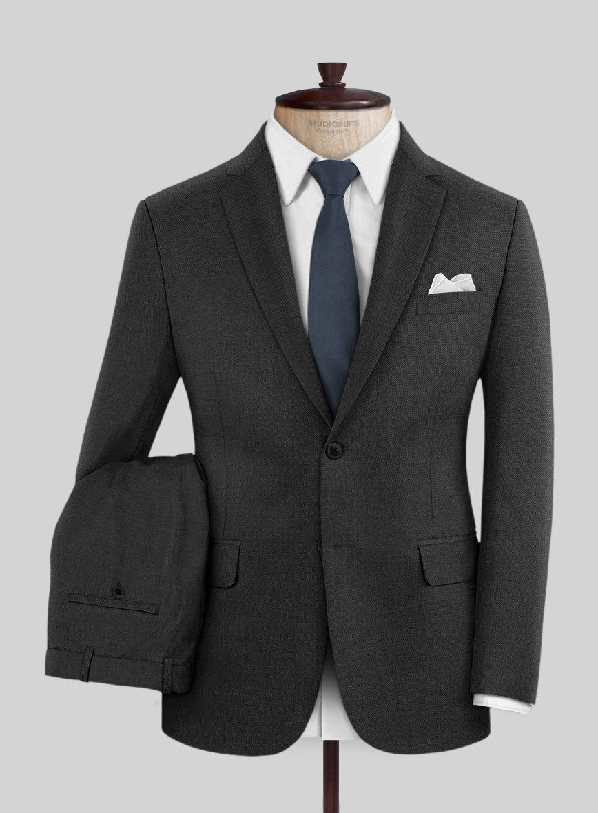 Scabal Perddi Black Wool Suit - StudioSuits