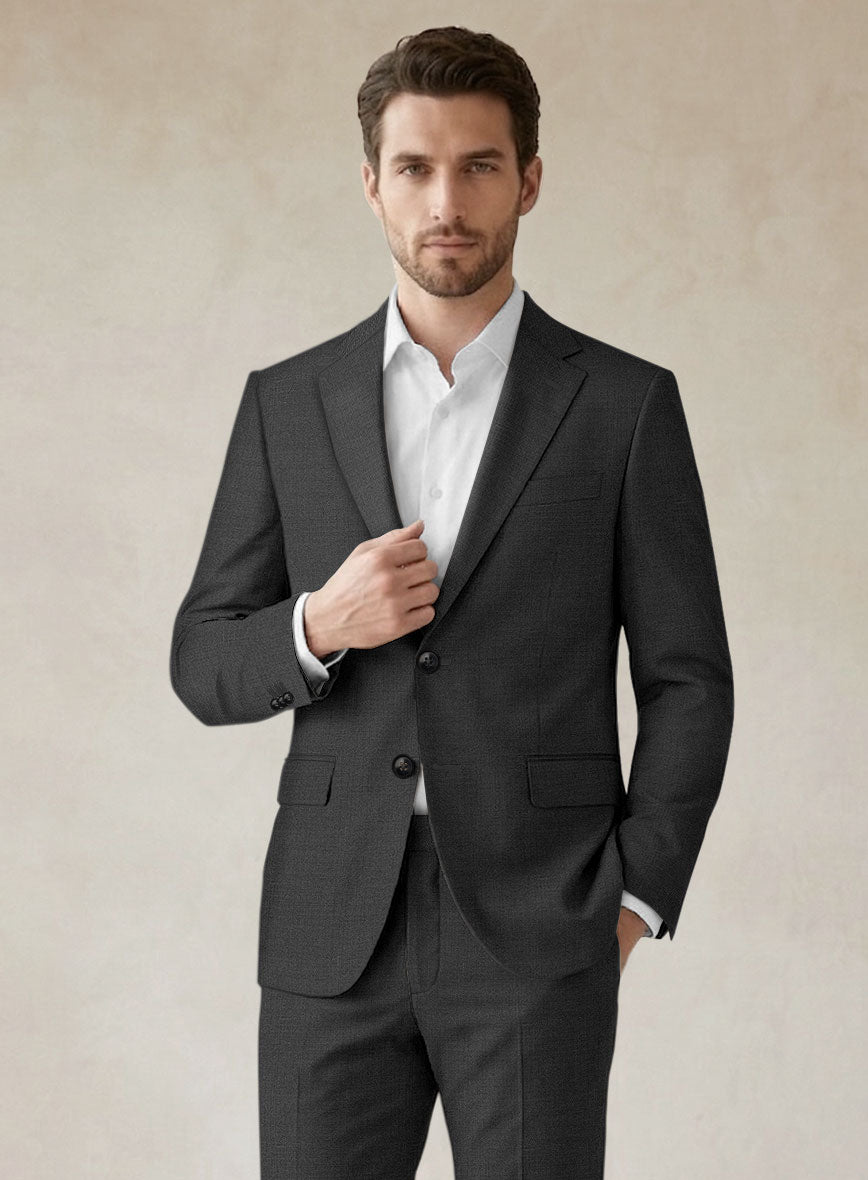 Scabal Perddi Black Wool Suit - StudioSuits