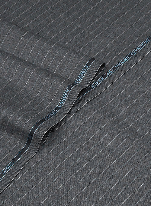 Scabal Peruzi Gray Wool Pants - StudioSuits