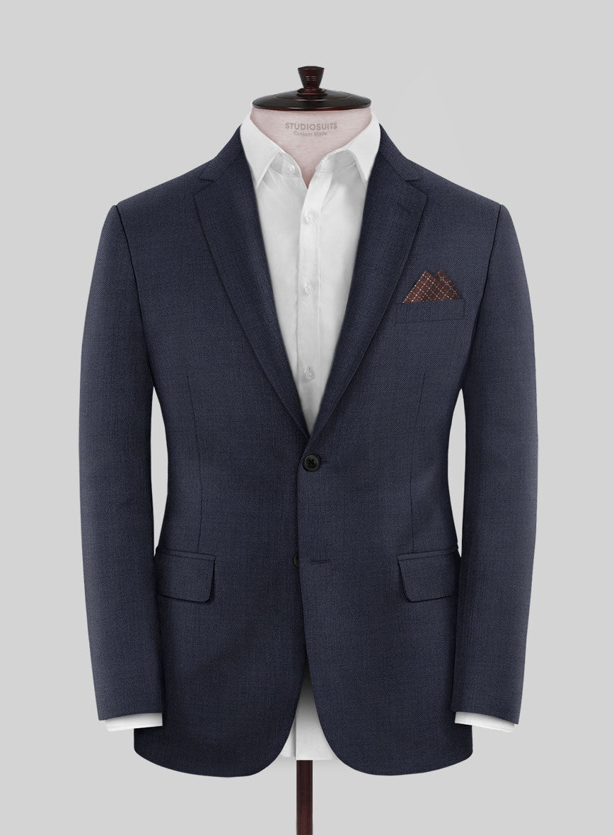 Scabal Ploci Blue Wool Jacket - StudioSuits