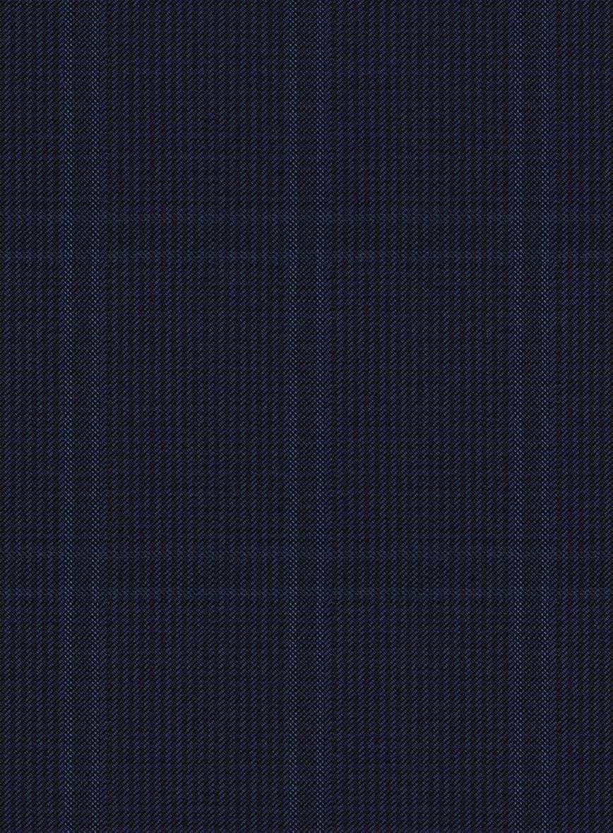 Scabal Poz Checks Blue Wool Jacket - StudioSuits