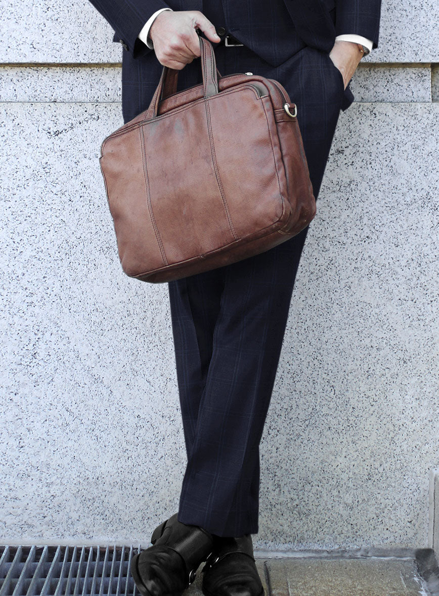 Scabal Poz Checks Blue Wool Pants - StudioSuits