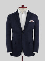 Scabal Poz Checks Blue Wool Suit - StudioSuits