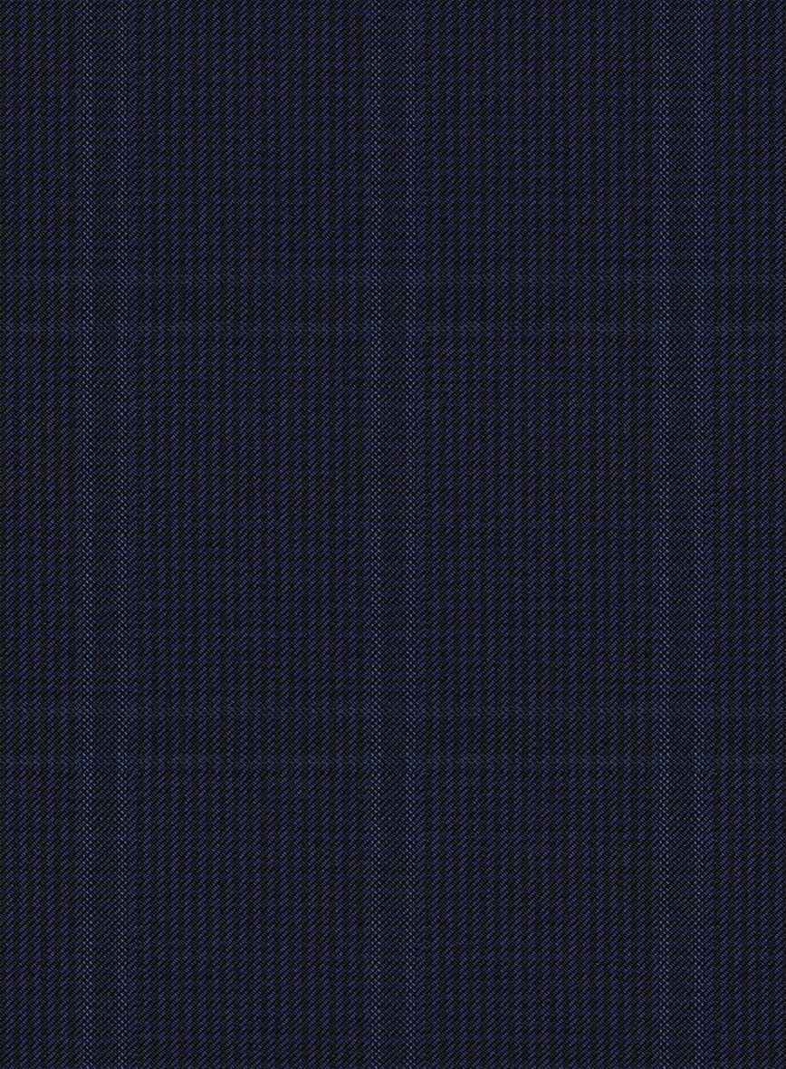 Scabal Poz Checks Blue Wool Suit - StudioSuits