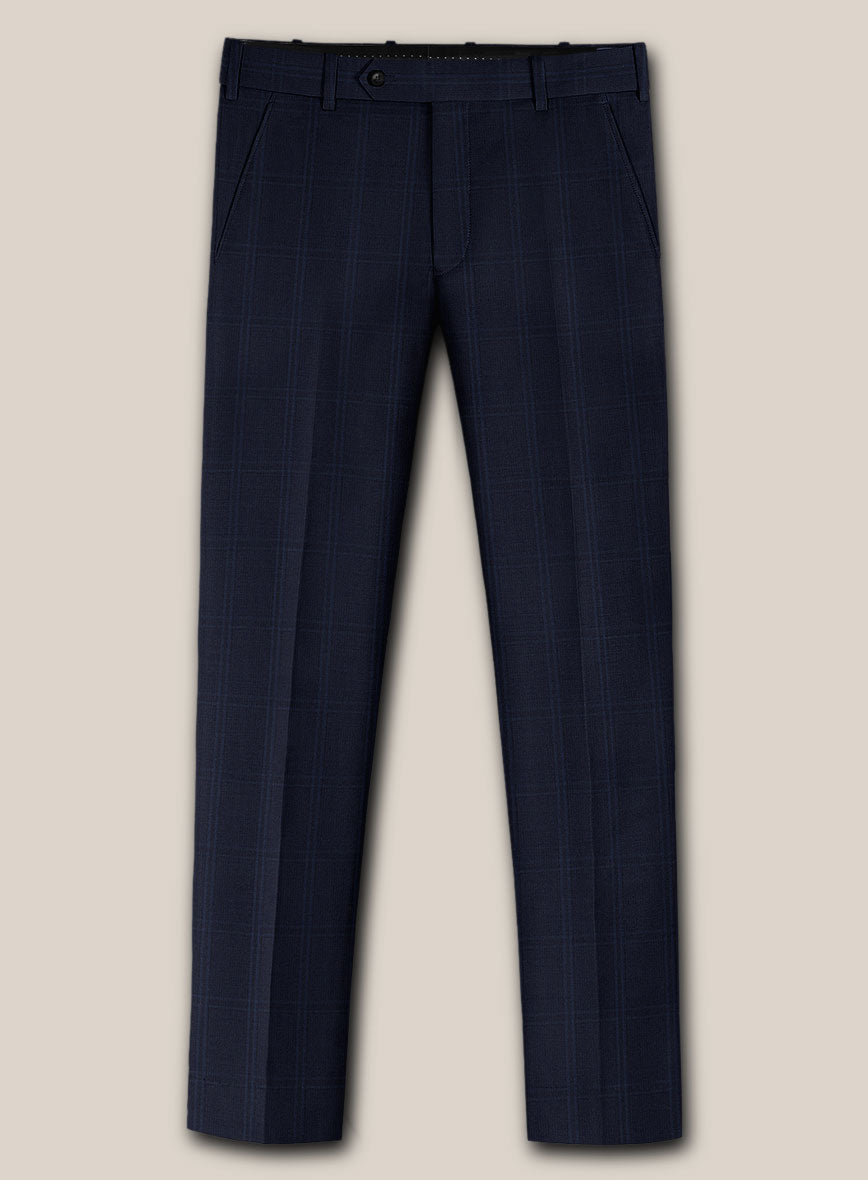 Scabal Poz Checks Blue Wool Suit - StudioSuits