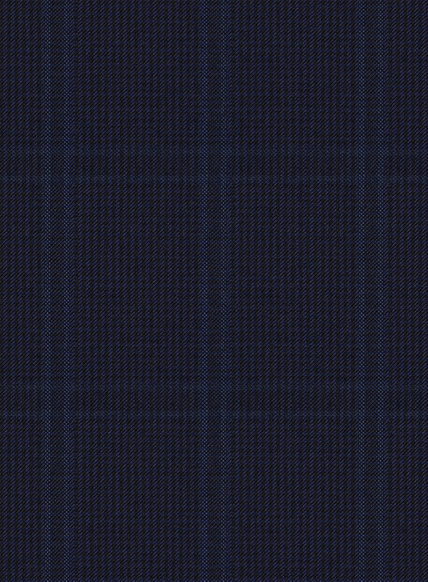 Scabal Poz Checks Blue Wool Suit - StudioSuits