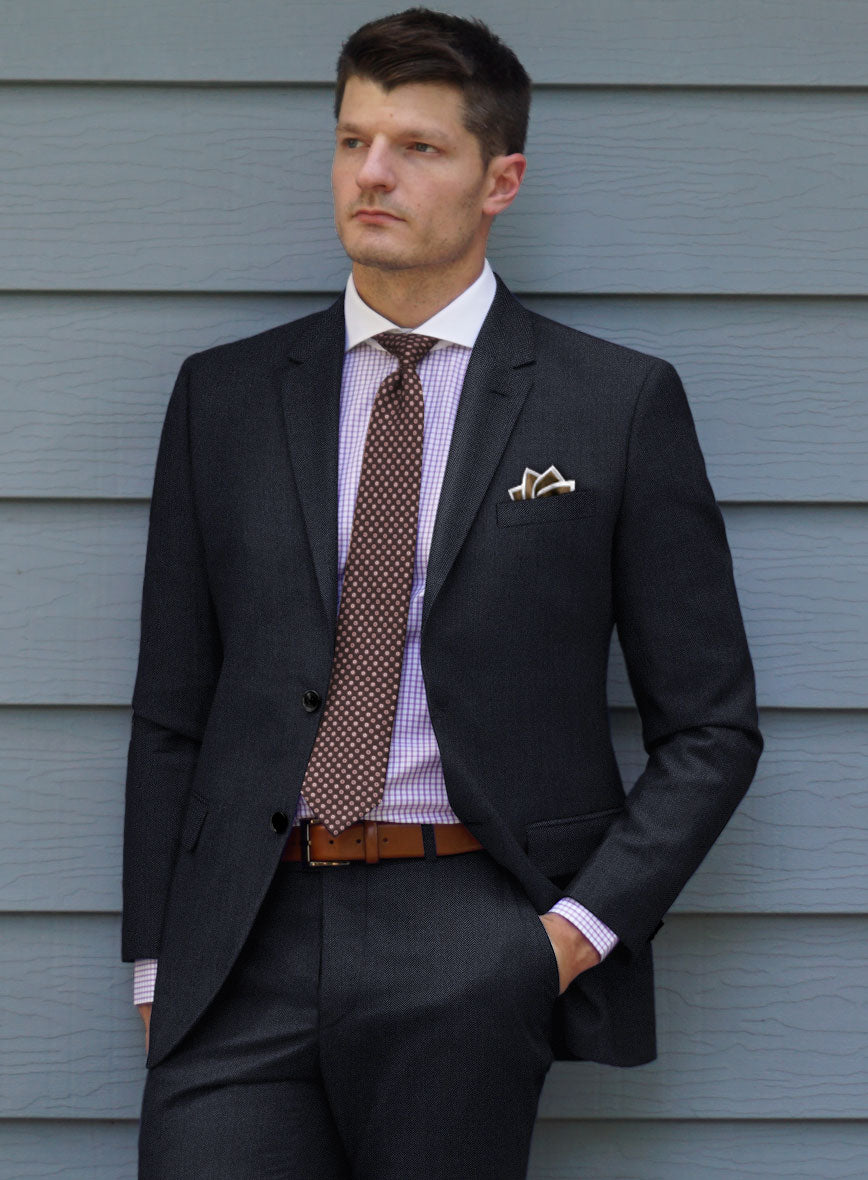 Scabal Qoiel Herringbone Blue Wool Jacket - StudioSuits