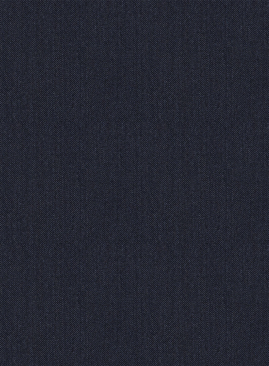Scabal Qoiel Herringbone Blue Wool Jacket - StudioSuits